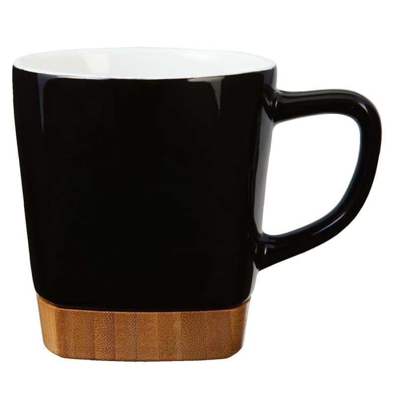 Custom 11 Oz. Ceramic Mug with Removable Bamboo Coaster - 1
