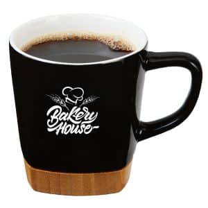 Custom 11 Oz. Ceramic Mug with Removable Bamboo Coaster