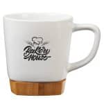 Custom 11 Oz. Ceramic Mug with Removable Bamboo Coaster - 6