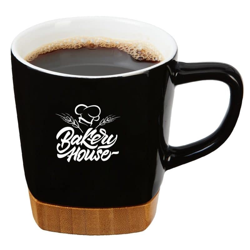 Custom 11 Oz. Ceramic Mug with Removable Bamboo Coaster