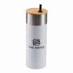 Custom 20 Oz. Stainless Steel Tumbler w/Bamboo Lid & Straw - 3