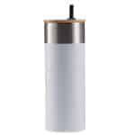 Custom 20 Oz. Stainless Steel Tumbler w/Bamboo Lid & Straw - 5