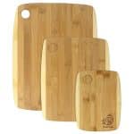 Custom 3-Piece Two-Tone Bamboo Serving & Cutting Board Set