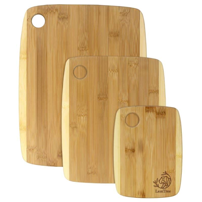 Custom 3-Piece Two-Tone Bamboo Serving & Cutting Board Set
