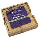 Custom 4 Piece Bamboo Coaster Set w/Case - 3