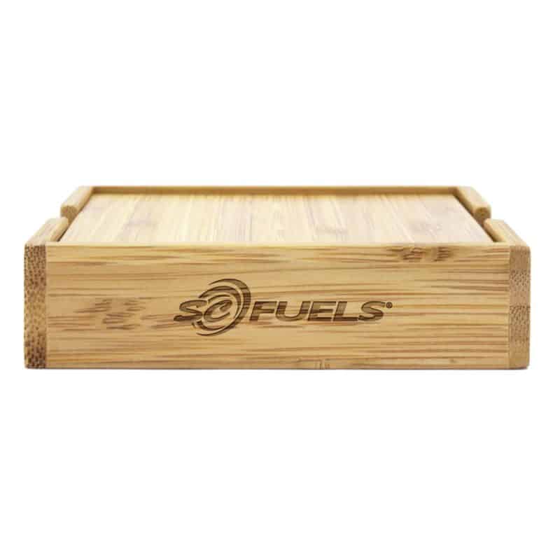 Custom 4 Piece Bamboo Coaster Set w/Case