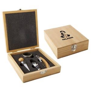 Custom 4 Piece Bamboo Wine Tool Set