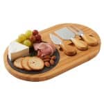 Custom 4-Piece Oval Slate Cheese Board Set