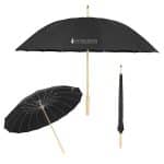 Custom 46" Arc Umbrella With 100% Rpet Canopy & Bamboo Handle - 1
