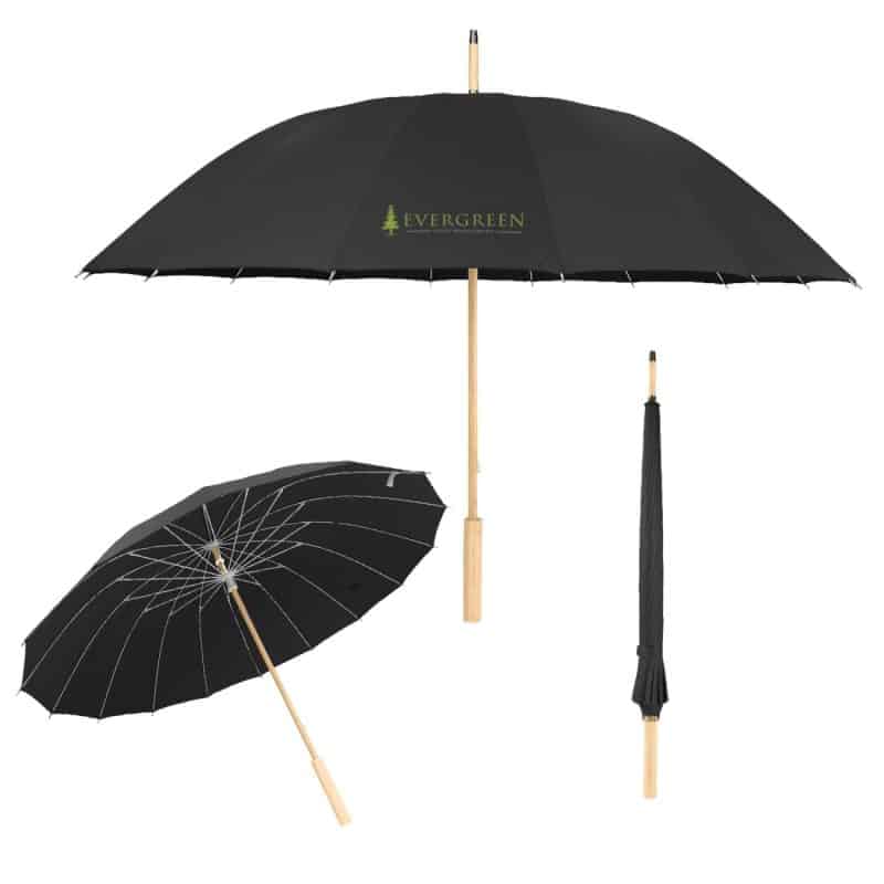 Custom 46" Arc Umbrella With 100% Rpet Canopy & Bamboo Handle - 2