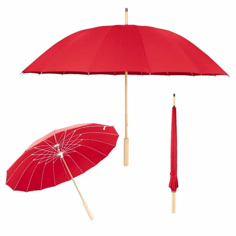 Custom 46" Arc Umbrella With 100% Rpet Canopy & Bamboo Handle - 9