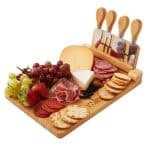 Custom 5-Piece Magnetic Bamboo Cheese Board Set