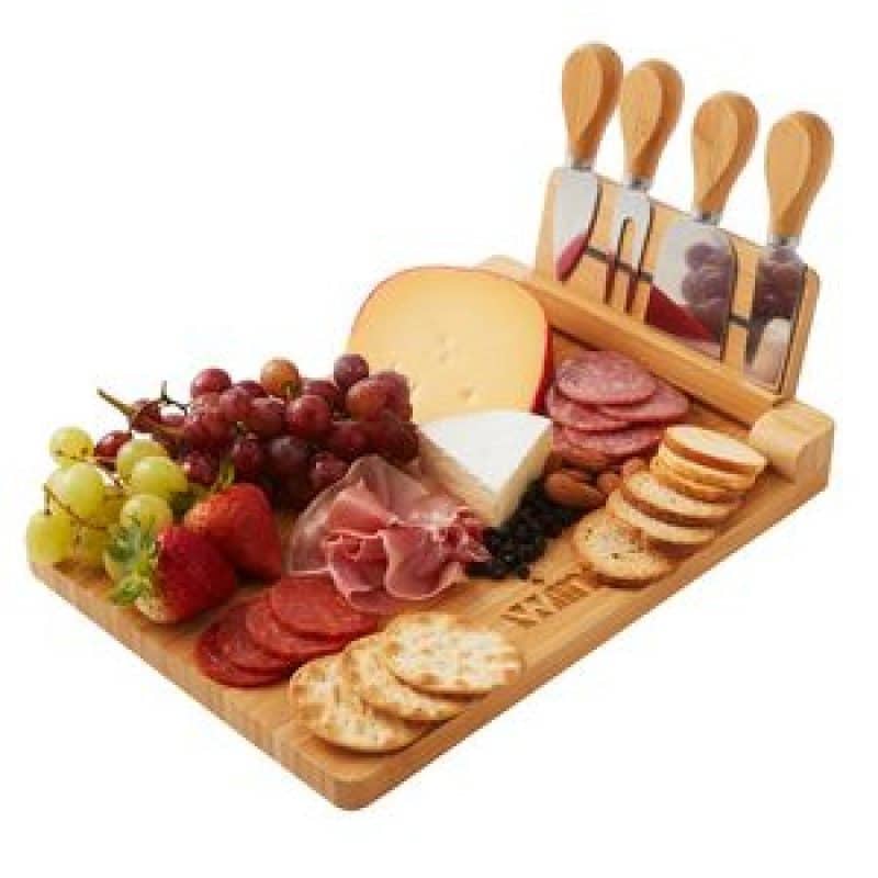 Custom 5-Piece Magnetic Bamboo Cheese Board Set