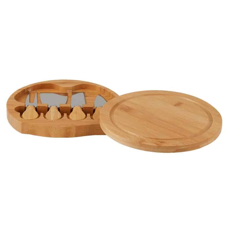 Custom 5-Piece Swivel Top Bamboo Cheese Board Set - 3