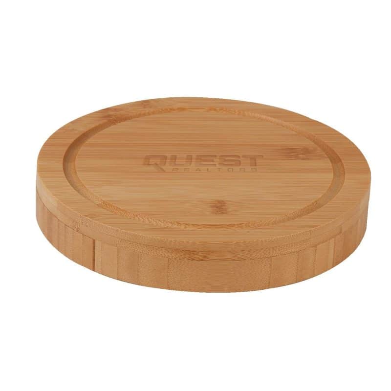 Custom 5-Piece Swivel Top Bamboo Cheese Board Set - 6