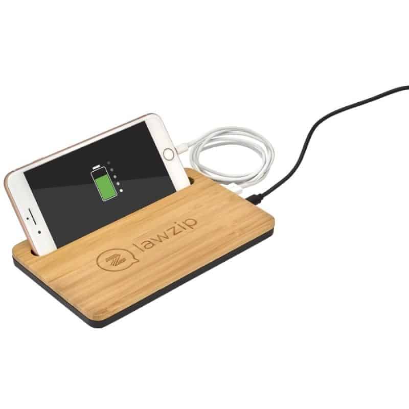 Custom 5W Bamboo Desktop Wireless Charger - 5