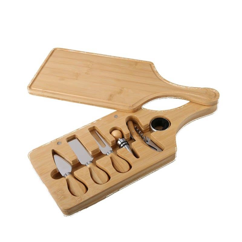 Custom 7 Piece Bamboo Wine & Cheese Cutting Board Set - 1