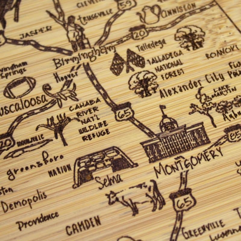 Custom A Slice of Life Alabama Serving & Cutting Board - 2