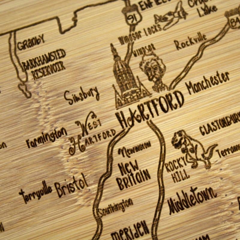 Custom A Slice of Life Connecticut Serving & Cutting Board - 2
