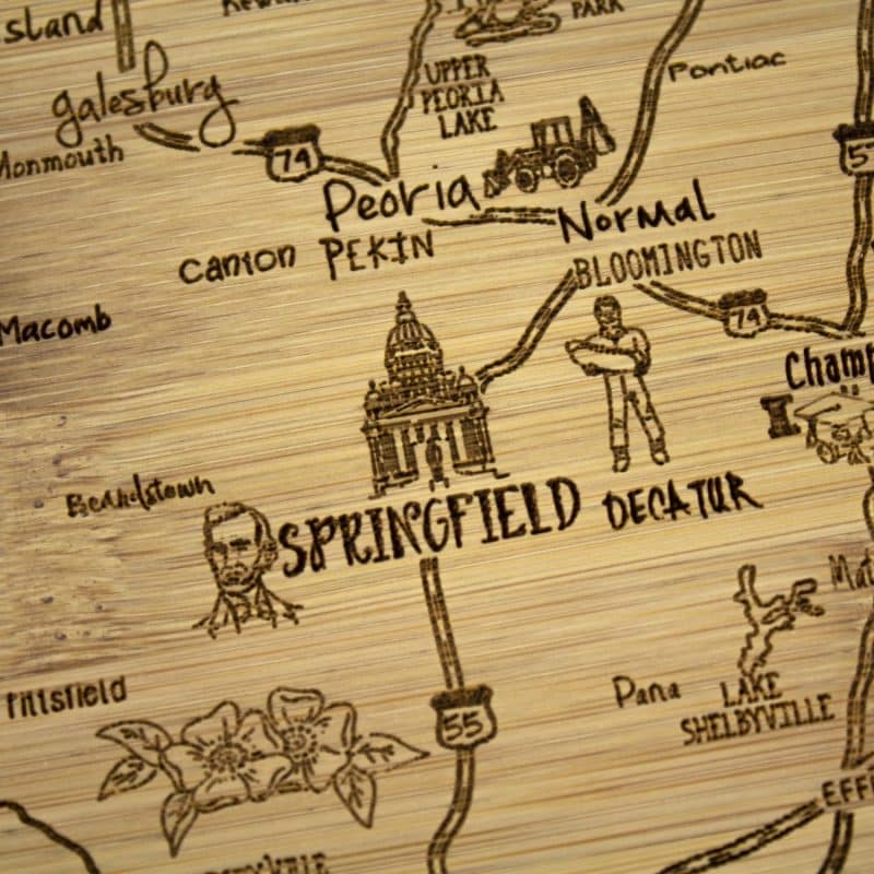 Custom A Slice of Life Illinois Serving & Cutting Board - 2