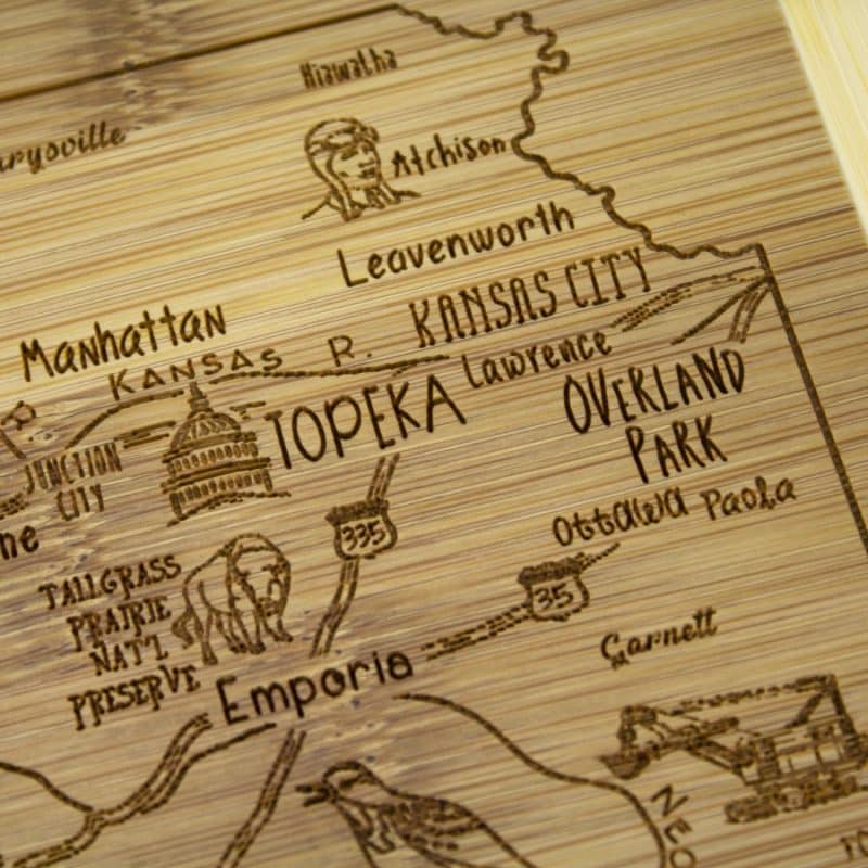 Custom A Slice of Life Kansas Serving & Cutting Board - 3