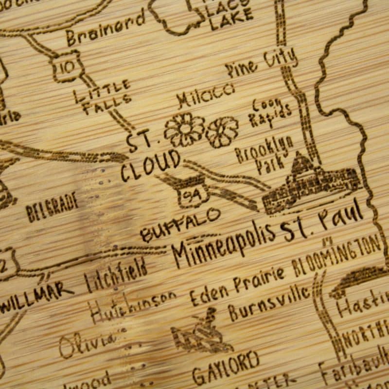 Custom A Slice of Life Minnesota Serving & Cutting Board - 2