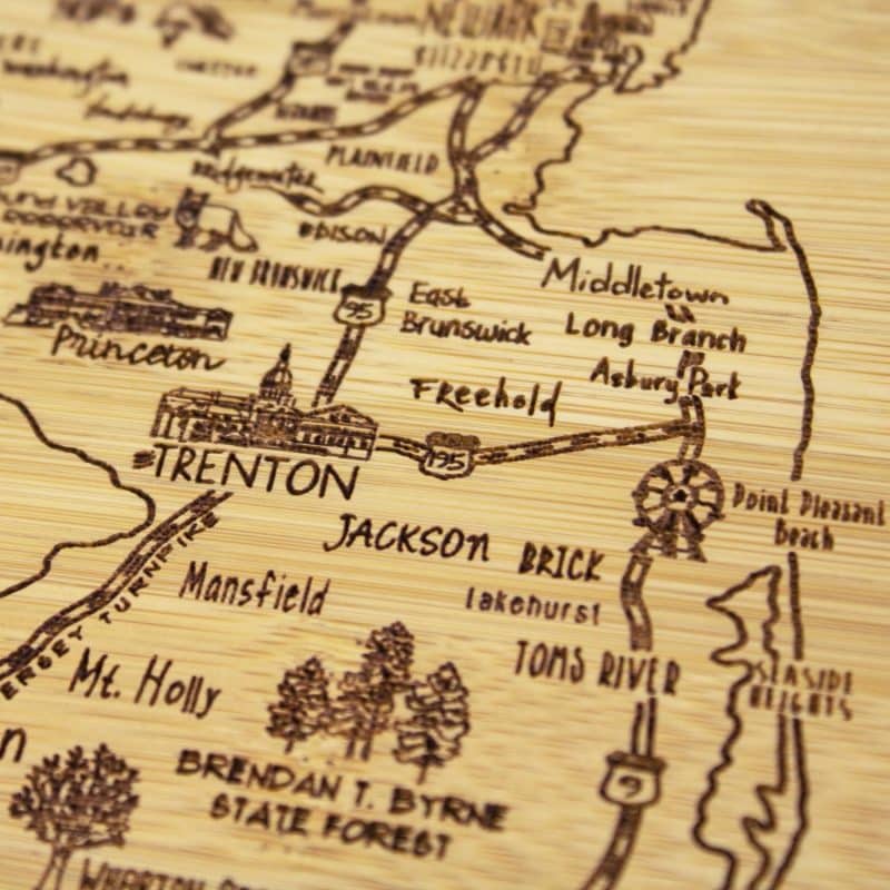 Custom A Slice of Life New Jersey Serving & Cutting Board - 3