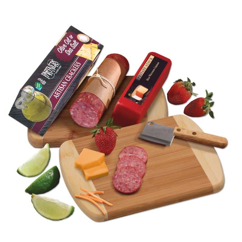 Custom A Taste of Wisconsin Snack Board w/Cleaver - 1