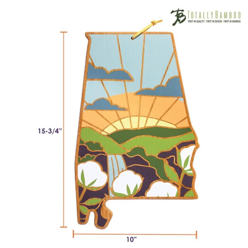 Custom Alabama State Shaped Cutting & Serving Board w/Artwork by Summer Stokes - 5