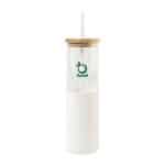 Custom Aviana™ Journey Glass Tumbler with Straw - 20 Oz - White