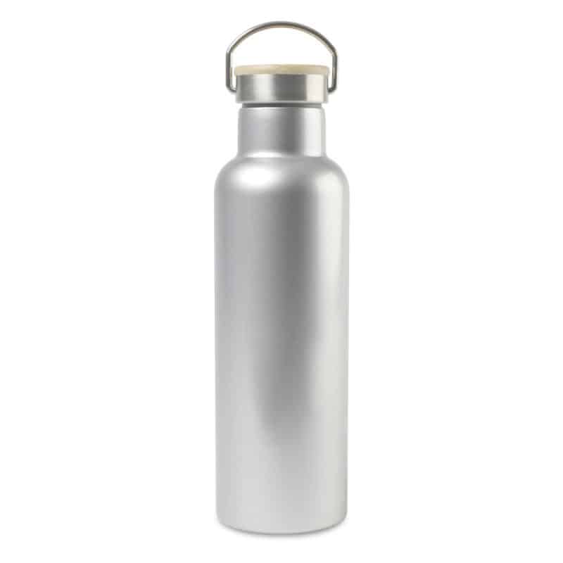 Custom Aviana™ Metallics Double Wall Stainless Steel Wine Bottle - 25 Oz. - Metallic Silver - 1
