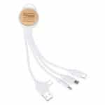 Custom Bamboo 3-in-1 6" Charging Cable