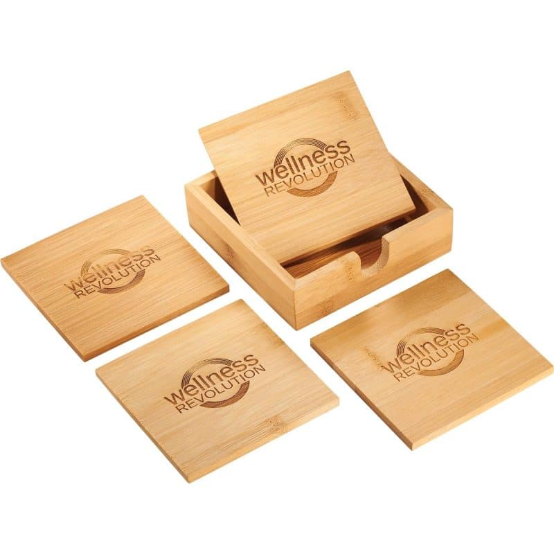 Custom Bamboo Coaster Set - 2