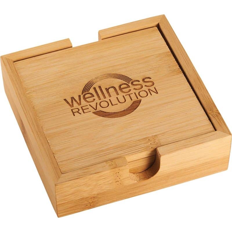 Custom Bamboo Coaster Set - 3