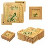 Custom Bamboo Coaster Set