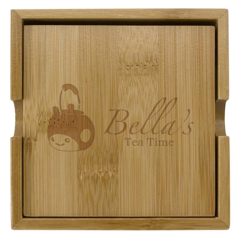 Custom Bamboo Coaster Set - 3