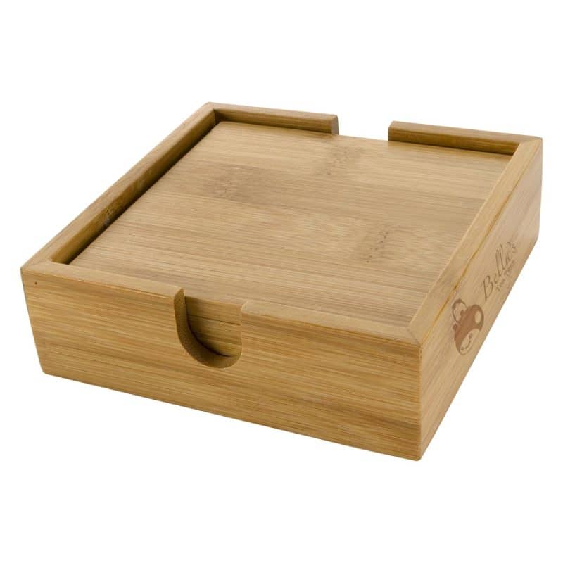 Custom Bamboo Coaster Set - 4