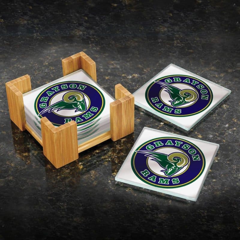 Custom Bamboo Coaster Set - 2