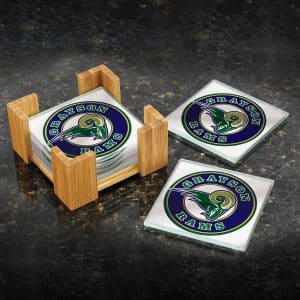 Custom Bamboo Coaster Set