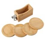 Custom Bamboo Coaster Set w/ Bottle Opener - 1