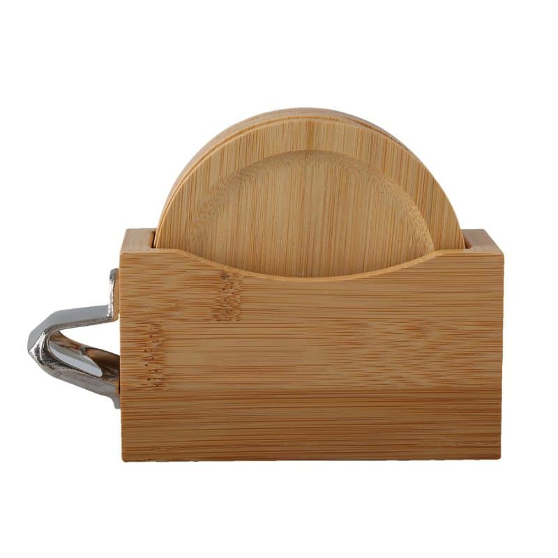 Custom Bamboo Coaster Set w/ Bottle Opener - 2