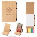 Custom Bamboo Desk Jotter With Phone Stand - 2