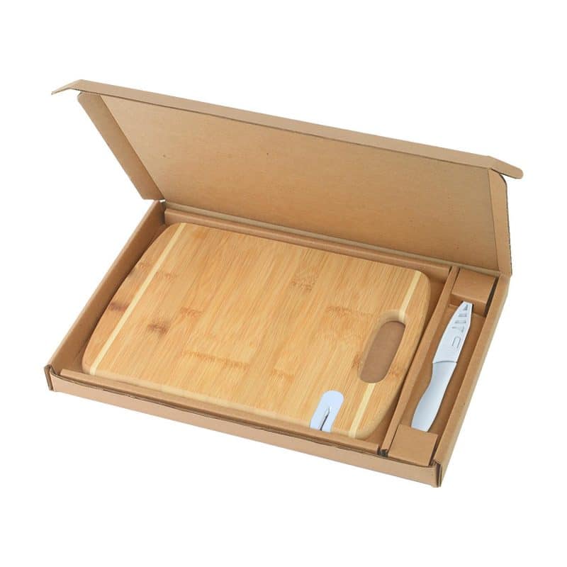Custom Bamboo Sharpen-It™ Cutting Board w/Knife Gift Box Set - 2