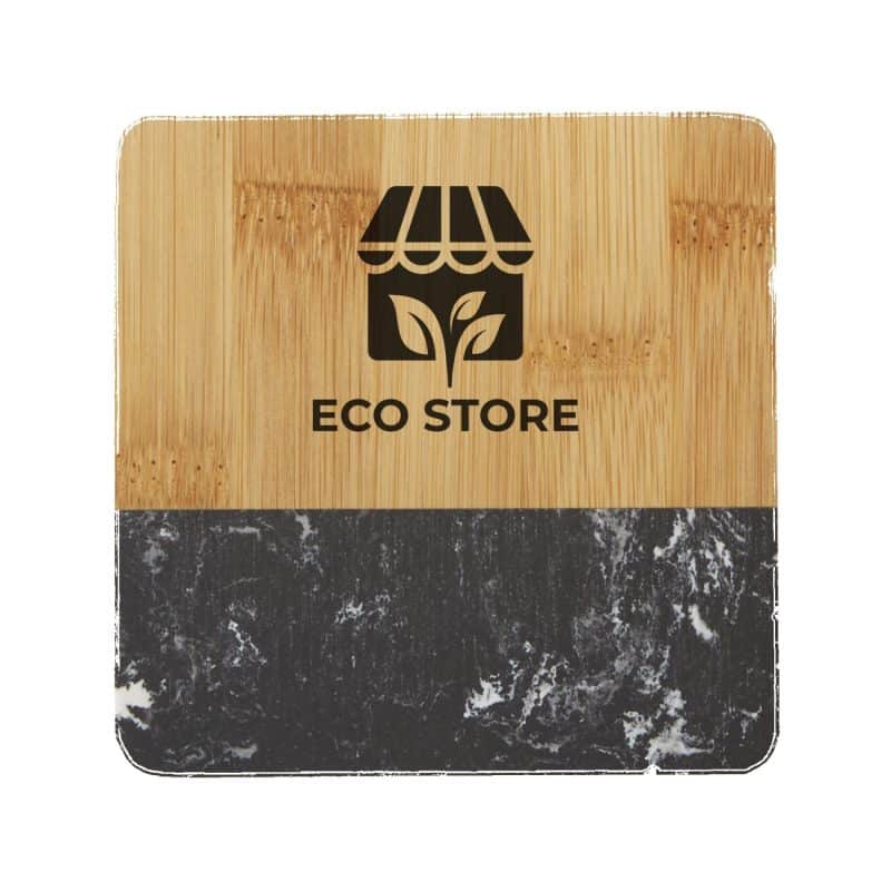 Custom Bamboo and Marble Coaster