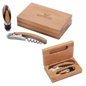 Custom Bel Vino 2-Piece Bamboo Wine Set