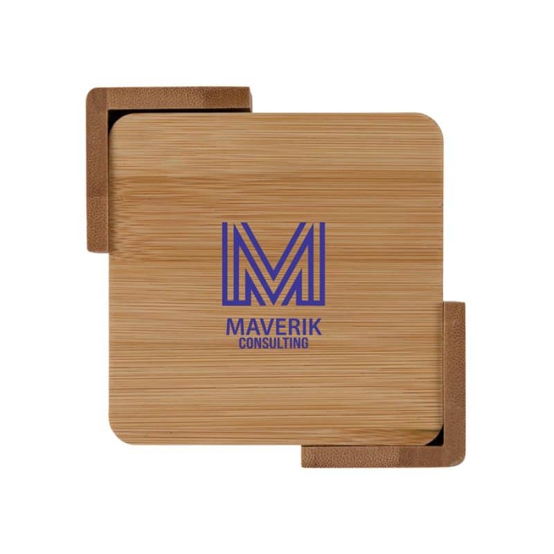 Custom Brandon IV 4-Piece Bamboo Coaster Set - 1