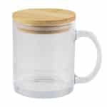 Custom Cozy 11oz Glass Mug/Bamboo Lid - 1