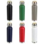 Custom Cusano 22 oz Vacuum Insulated Stainless Steel Bottle with Bamboo Cap - 1