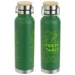 Custom Cusano 22 oz Vacuum Insulated Stainless Steel Bottle with Bamboo Cap - 4