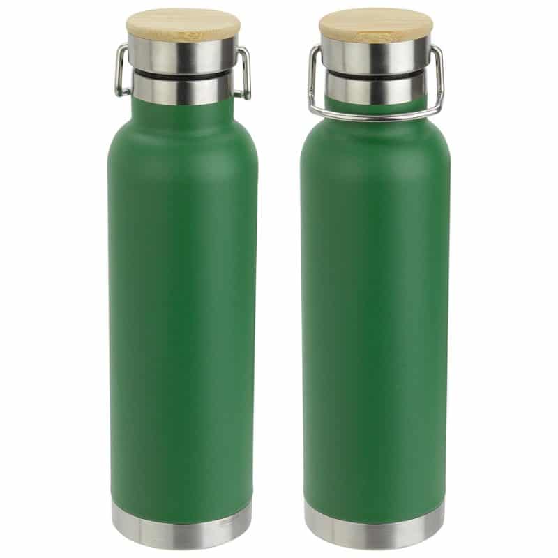Custom Cusano 22 oz Vacuum Insulated Stainless Steel Bottle with Bamboo Cap - 5